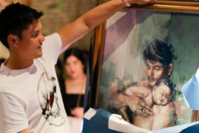 Dingdong Dantes painting with Baby Ziggy