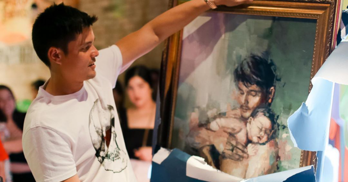 Dingdong Dantes painting with Baby Ziggy