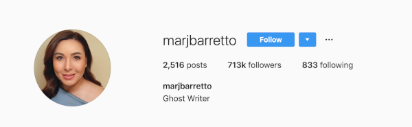 Marjorie Barretto ghost writer instagram