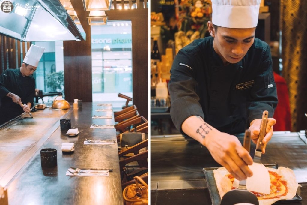 Teppan Okochi Interior and chef