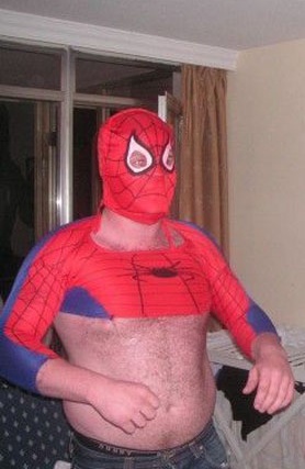 spiderman costume but missing some