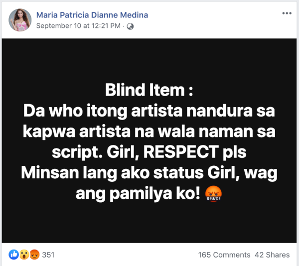 Dianne Medina blind item
