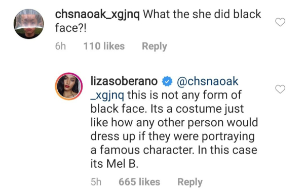 Liza Soberano comment blackface