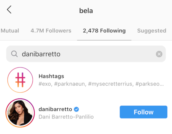 Dani Barretto Bela Padilla following Instagram 1