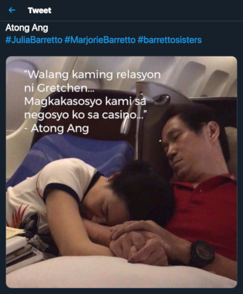 Gretchen Barretto Atong Ang sleeping