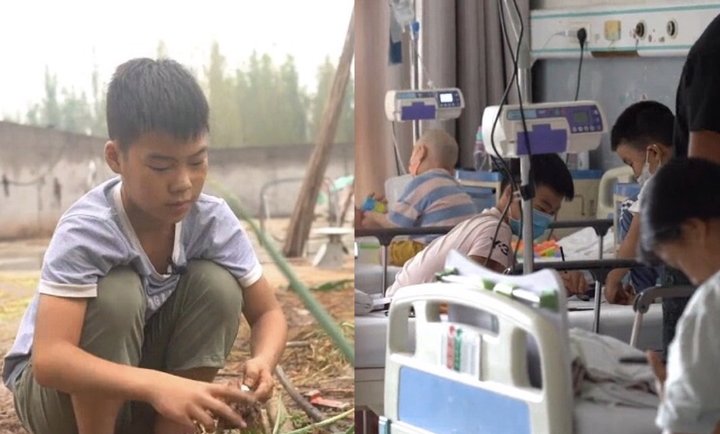 boy sells onions medical bills
