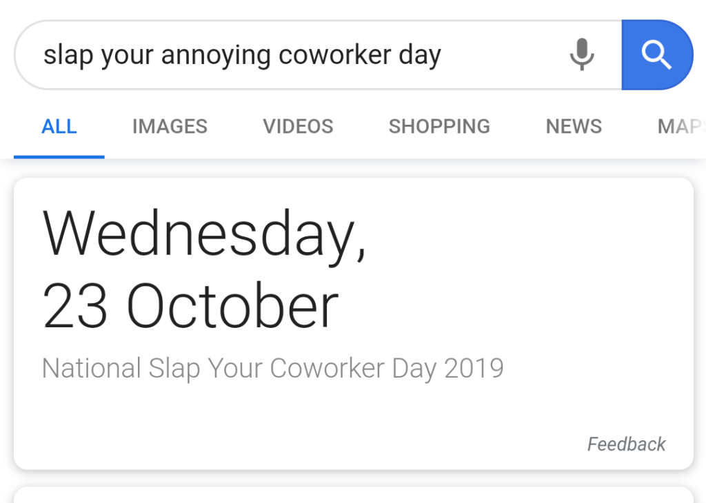 slap your annoying coworker day