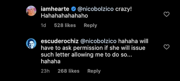Heart Chiz comment Nico