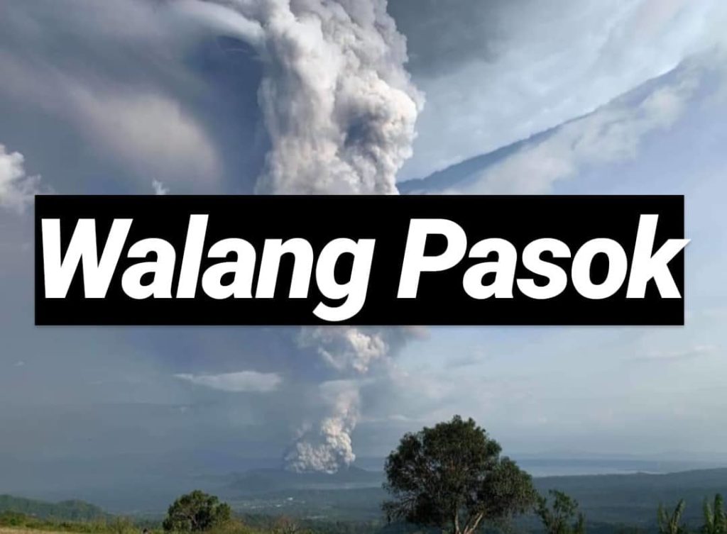walang pasok volcano eruption ashfall taal