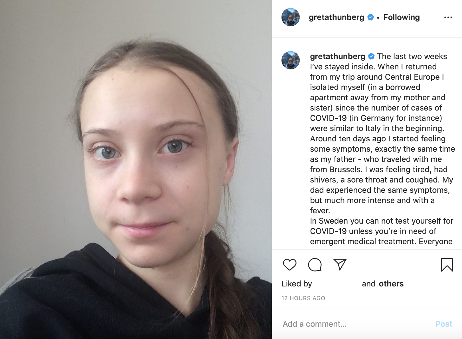 Greta Thunberg covid 19