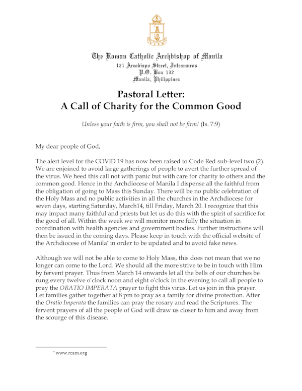 Pastoral Letter