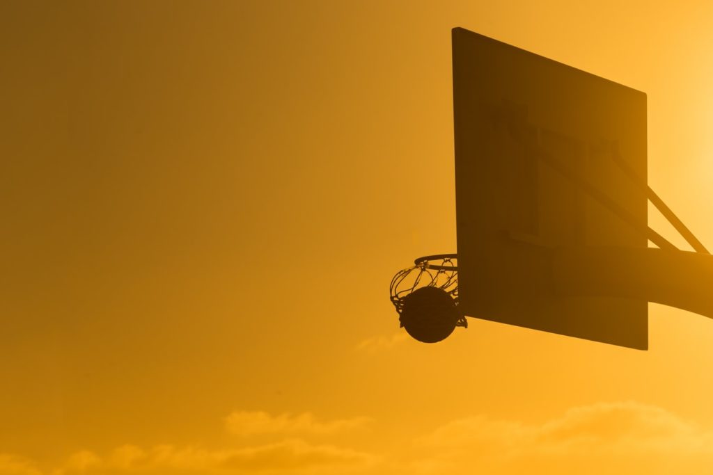 basketball sunset