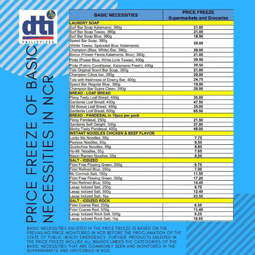 coronavirus dti price freeze 5