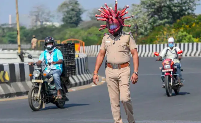coronavirus helmet police 3