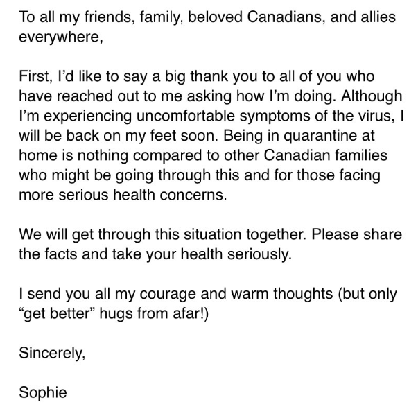 Canadian Prime Minister Justin Trudeau’s wife tests positive for new coronavirus 3 coronavirus justin trudeau sophie canada 1