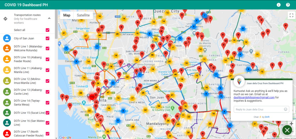 This Online Map Shows Which Routes, Establishments, & Donation Centers ...