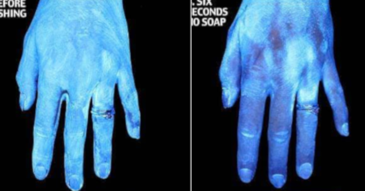 washing hands 30 seconds black light