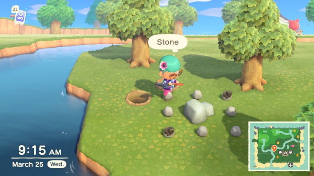 Animal Crossing break rocks