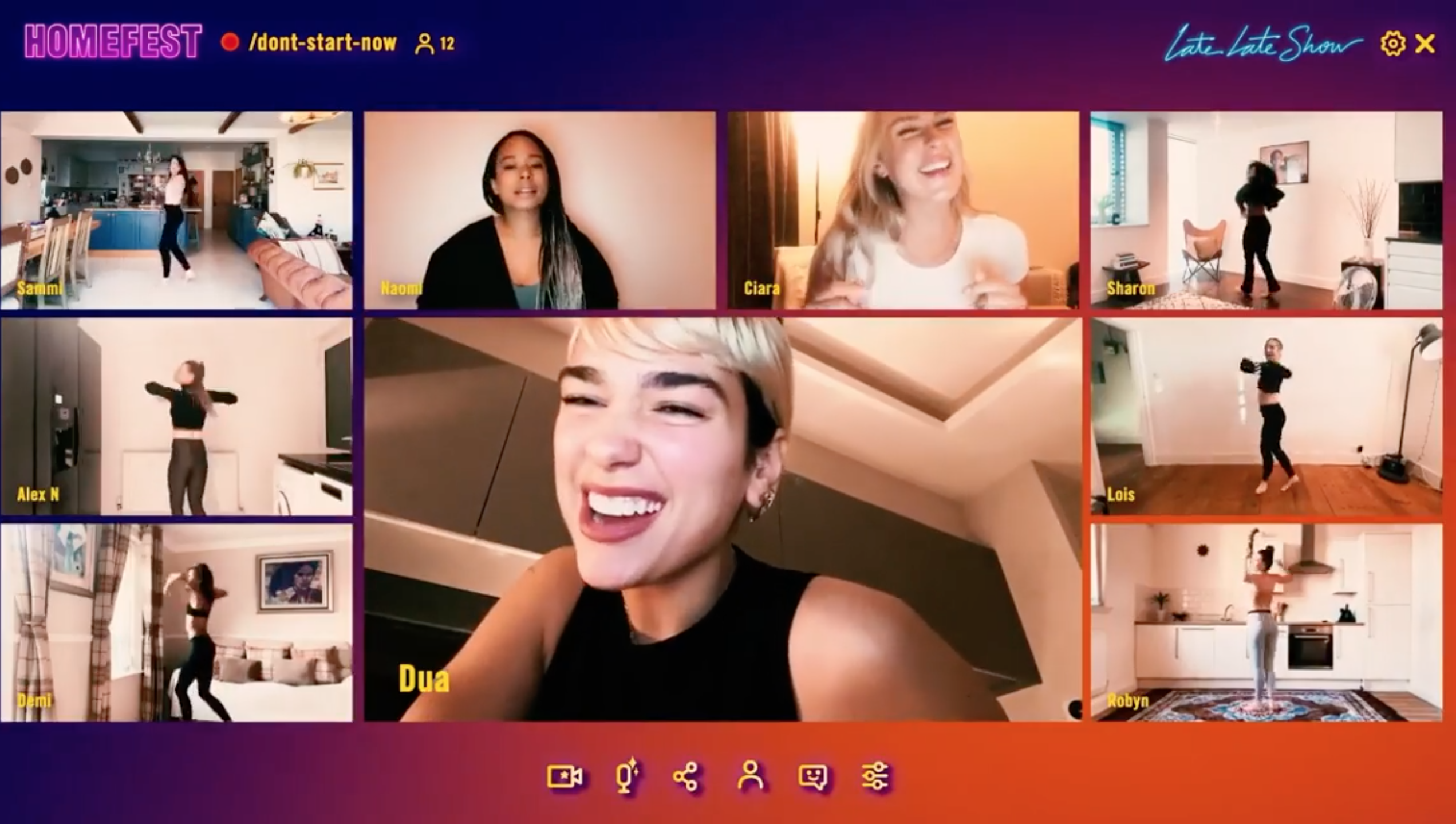 Dua Lipa Late Late Show Homefest