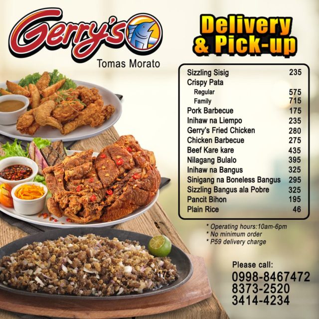 Gerrys Grill menu Morato