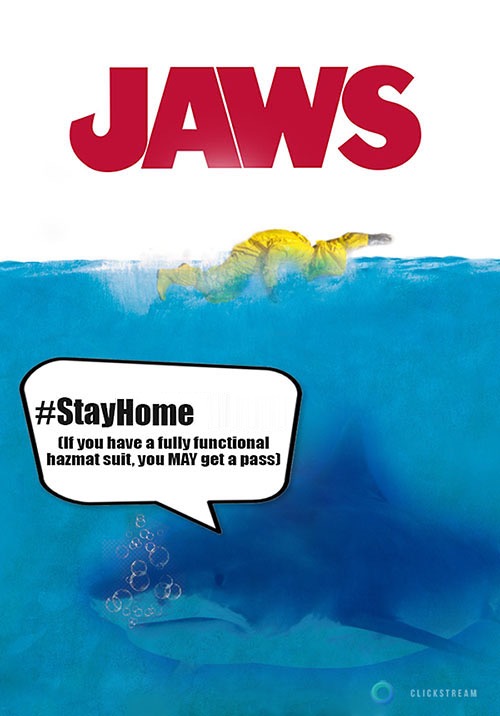 5 Movie Posters Re-Imagined for the Age of COVID-19 1 Jaws Movie Poster COVID 19