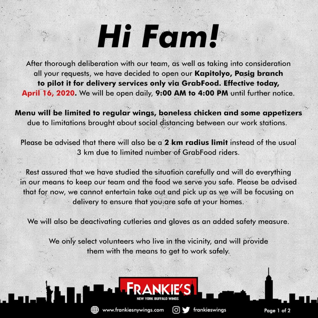 frankies reopens delivery 1