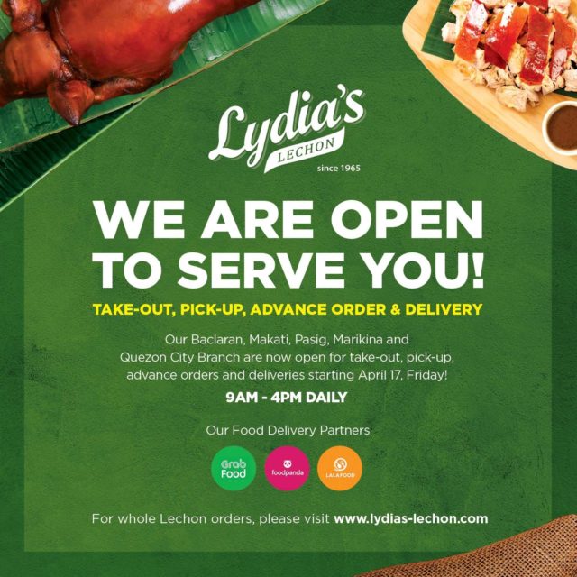 lydias lechon delivery