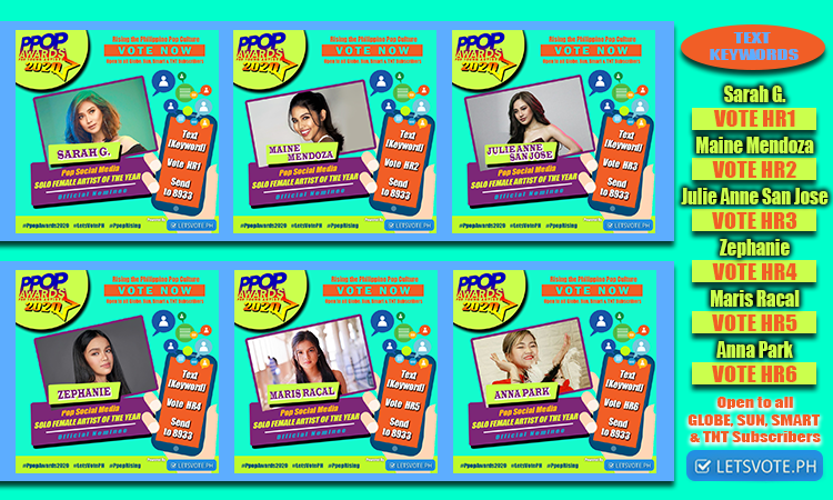 PPOP Awards 2020 Tuloy Pa Rin Sa Pagbibigay Award Sa Mga Natatangi 3 NOMINEES POP FEMALE ARTIST OF THE YEAR