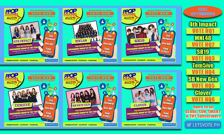 PPOP Awards 2020 Tuloy Pa Rin Sa Pagbibigay Award Sa Mga Natatangi 2 NOMINEES POP PERFORMING GROUP OF THE YEAR