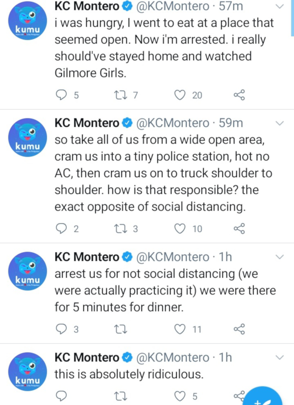 kc montero twitter arrest
