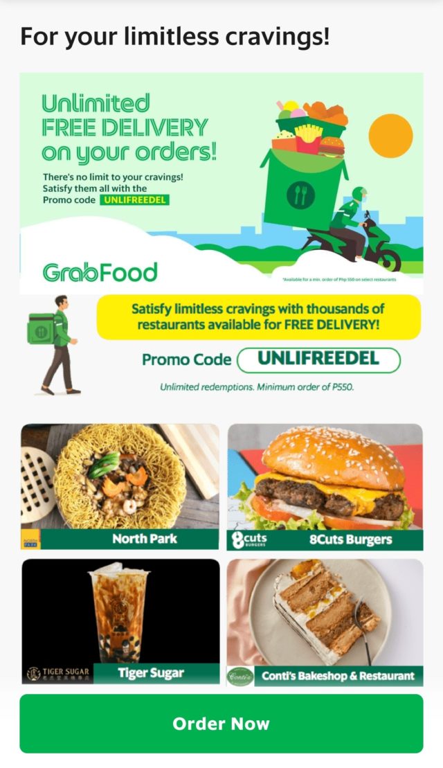 Grab Unlimited Free Delivery