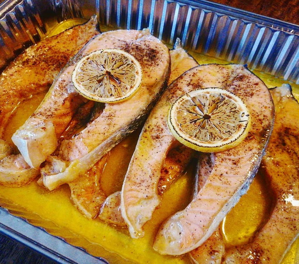 delivery filipino food piglets kitchen salmon in lemon butter sauce