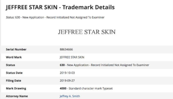 jeffree star skin trademark 1