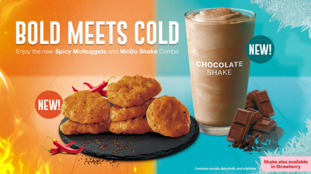 mcdo spicy nuggets and shake