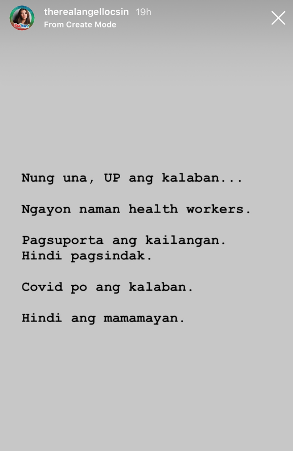 angel locsin instagram health workers 2