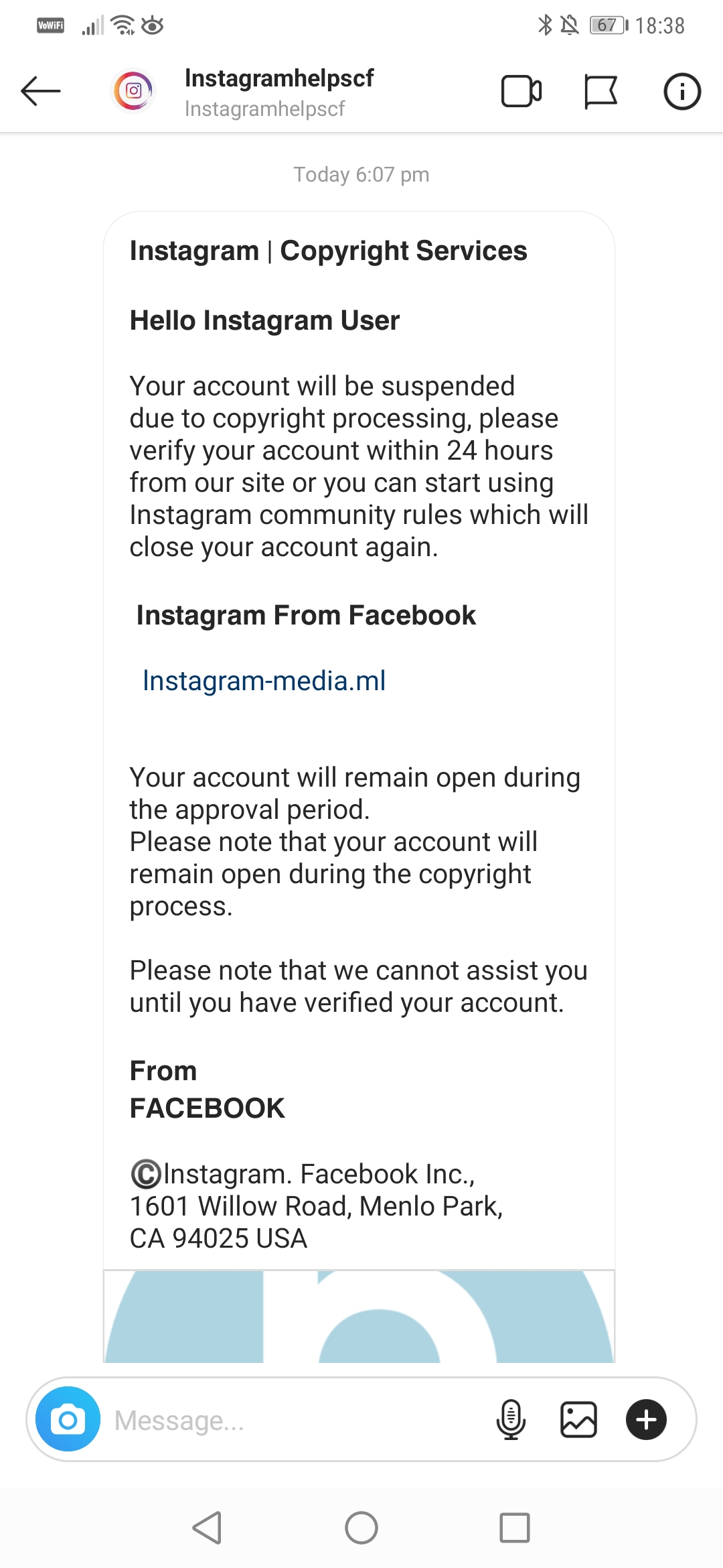 Be careful! This scam could hack into your Facebook and Instagram accounts 2 scam 1