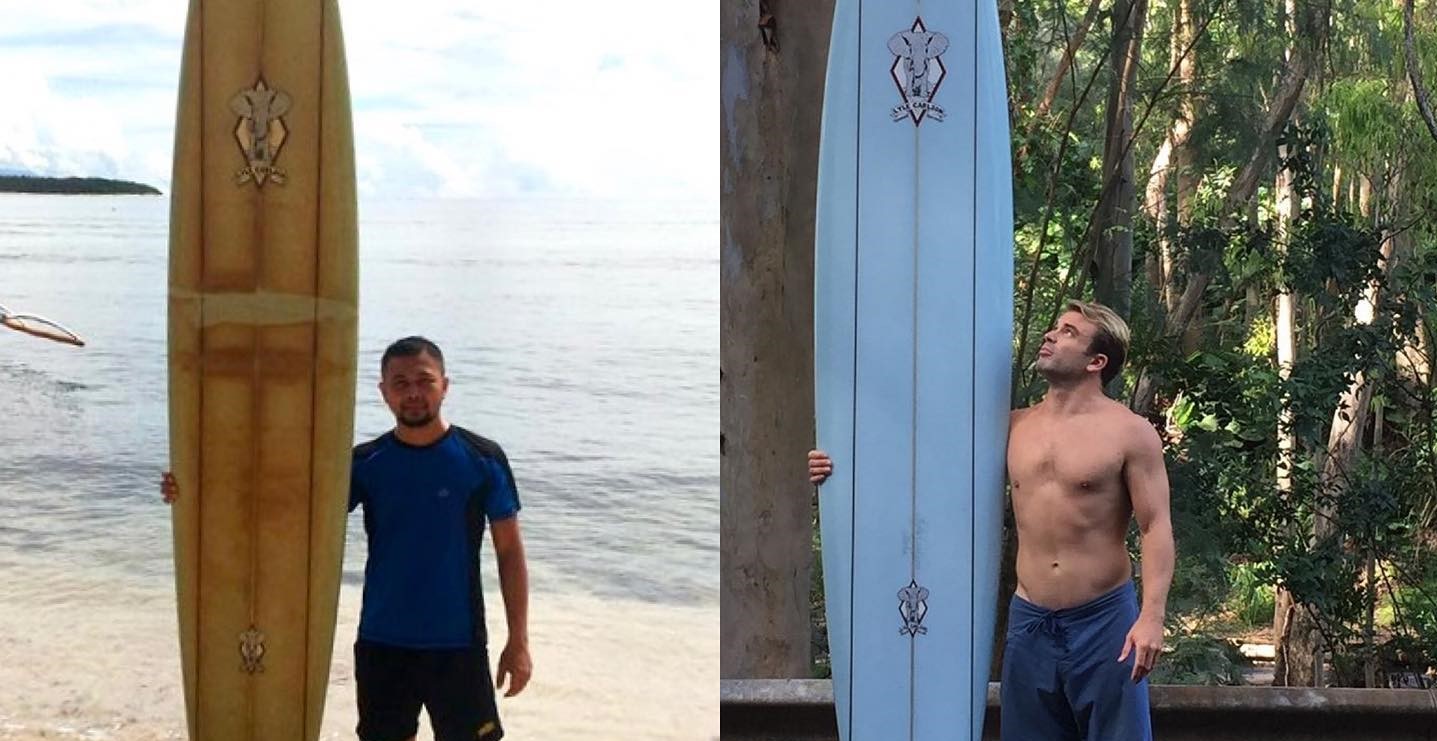 Doug Falter Giovanne Branzuela Lyle Carlson Surfboard Lost in Hawaii Found in Philippines