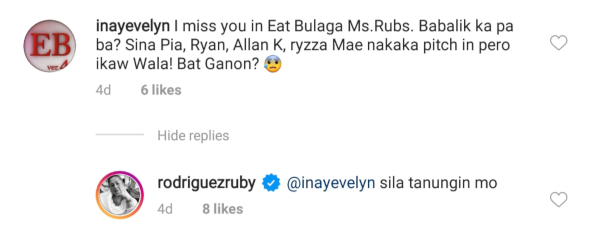 ruby rodriguez eat bulaga comment