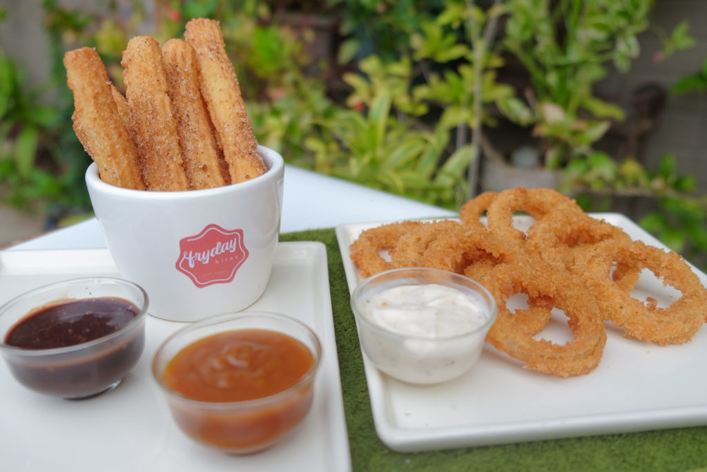 Fryday Bites Churros and Onion Rings
