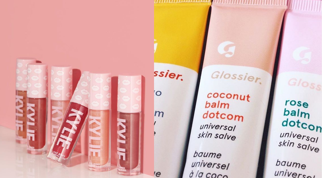 Photo from Glossier and Kylie Cosmetics
