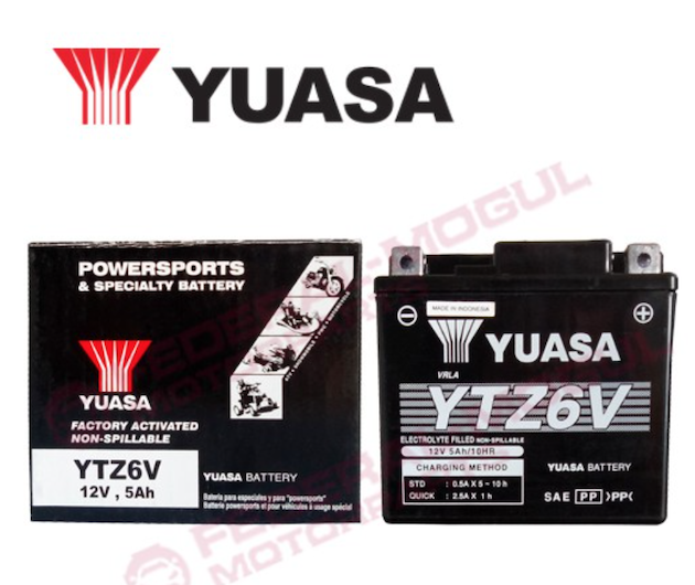 YUASA YTZ6V Motorcycle Battery 12V 5Ah
