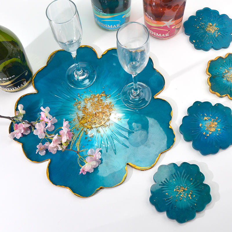 coaster gifts 7 flower resin