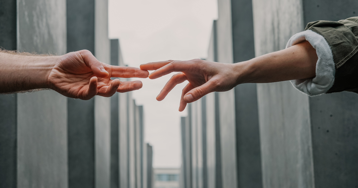 friends holding hands stock photo