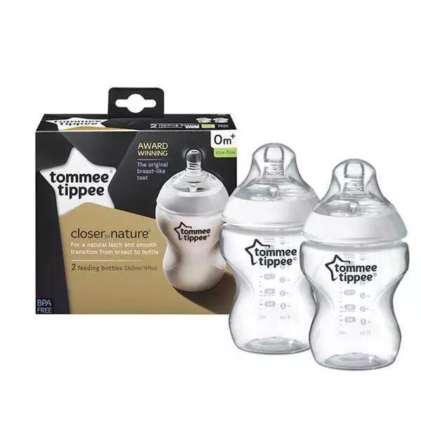 truecare baby feeding bottle tommee tippee closer to nature 2x260ml easi vent 11853176995926