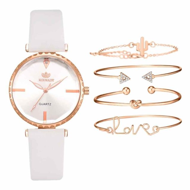 5pcs Leather Watch for Women