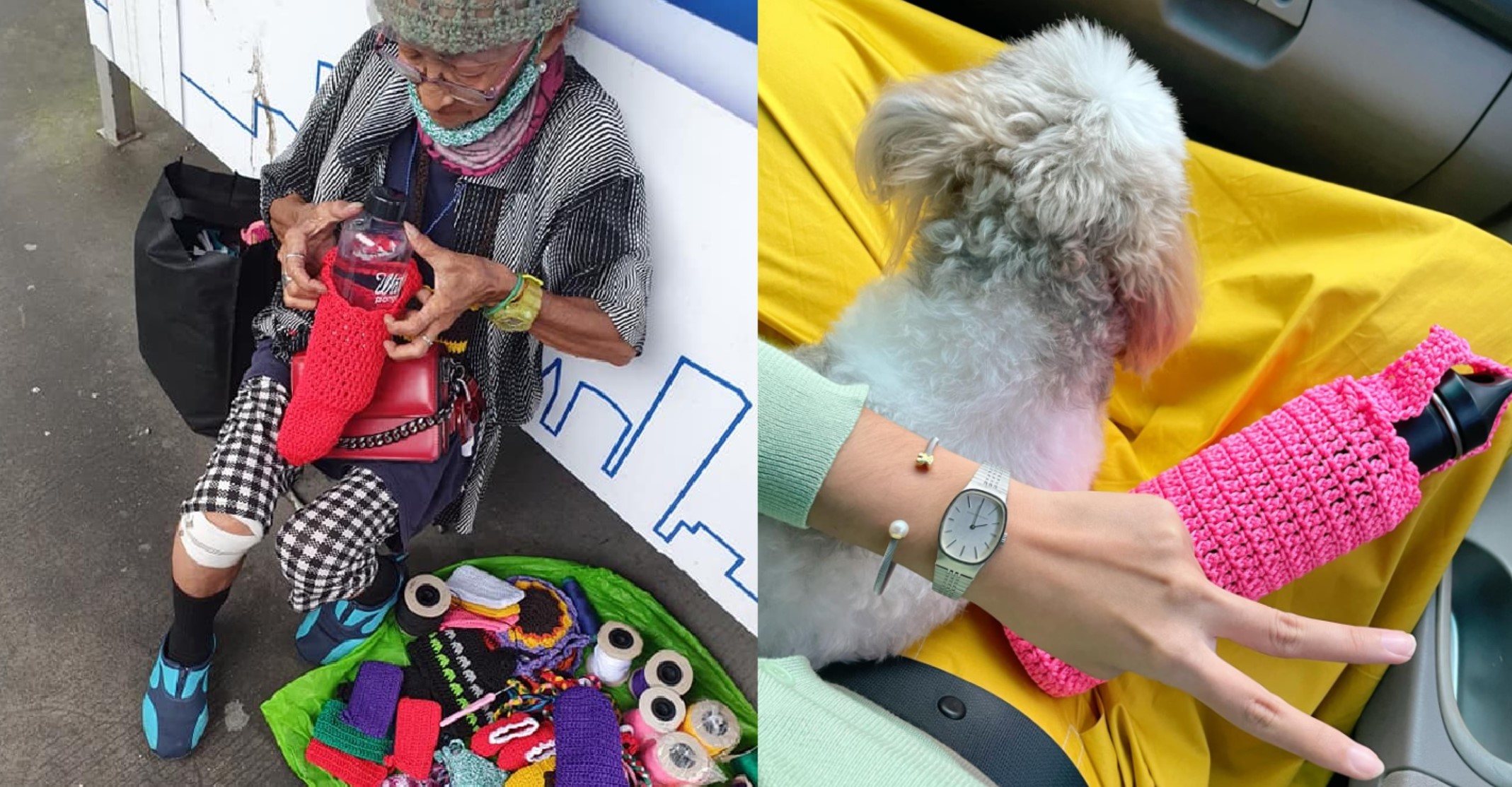 Lola Selling Handmade Products Beneath LRT Goes Viral for Her Crocheted Tumbler Cases