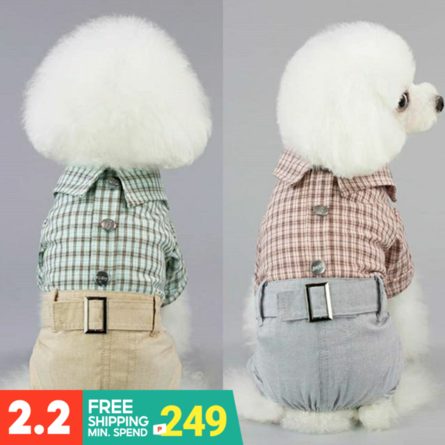 Pet Costumes for Dogs Khaki Jumpsuit