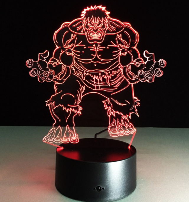 The Hulk 3D Optical Illusion Lamp