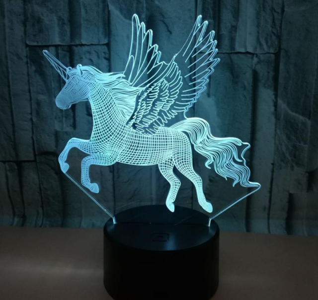 Unicorn 3D Optical Illusion Lamp