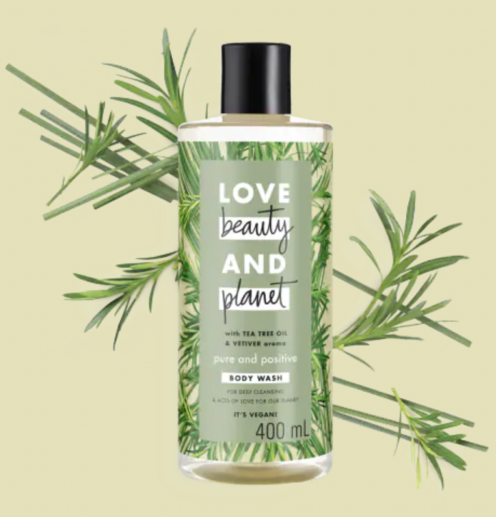 Love Beauty and Planet Tea Tree Oil Vetiver Body Wash e1619165159588